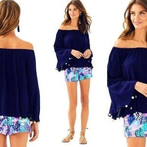 Lilly Pulitzer Delaney Top Coin Trim Size Small New